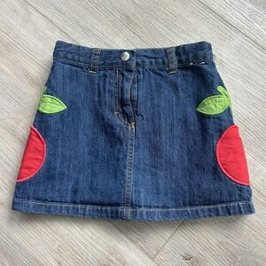 Gymboree 2008 Cherry Baby Denim Cherry Appliqued Skort Size 4